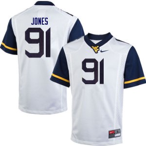 Men's West Virginia Mountaineers NCAA #91 Reuben Jones White Authentic Nike Stitched College Football Jersey GD15O07OM